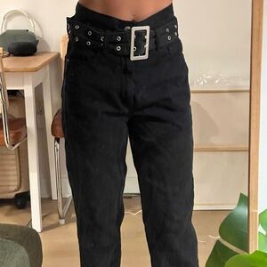Pacsun XS black high waisted belted straight jeans